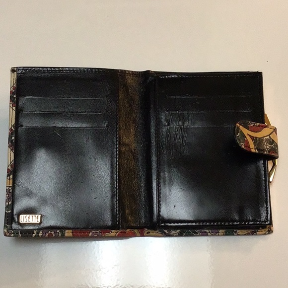Vintage Lisette Baroque Print Leather Wallet - Picture 7 of 13